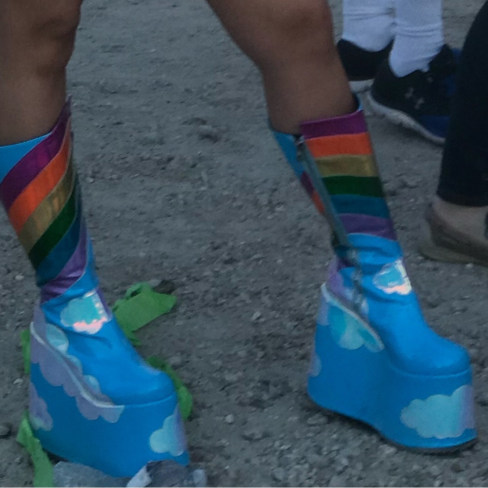 Rainbow Dolls Kill Current Mood Platform Boots - image 2